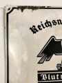 Emailschild Reichsnährstand "Ortsbauernführer " Maße 35 x 39cm. An den Ecken leicht beschädigt, sonst guter Zustand. Originales Schild aus alter Sammlung