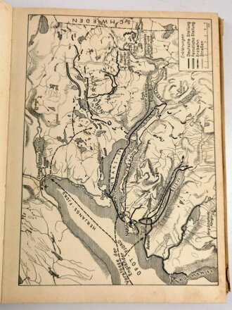 "Narvik im Bild - Deutschlands Kampf unterder Mitternachtssonne", 1941, 150 Seiten, Einband defekt, gebraucht mit Widmung NSDAP Gauleitung Salzburg