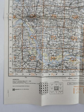 Deutsche Heereskarte "Cremona" Italien, Maße 45 x 50 cm, datiert 1944, ungebraucht