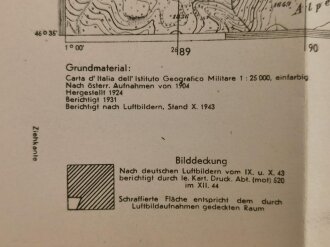 Deutsche Heereskarte "Chiusa" Italien, Maße 45 x 50 cm, datiert 1944, ungebraucht
