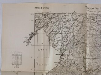 Deutsche Heereskarte "Pisogne" Italien, Maße 45 x 50 cm, datiert 1944, ungebraucht