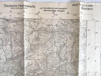Deutsche Heereskarte "Momiano"  Italien, Maße 49 x 60 cm, datiert 1944, ungebraucht