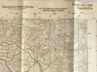 Deutsche Heereskarte "Capodistria"  Italien, Maße 50  x 54 cm, datiert 1944, ungebraucht