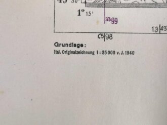 Deutsche Heereskarte "Capodistria"  Italien, Maße 50  x 54 cm, datiert 1944, ungebraucht