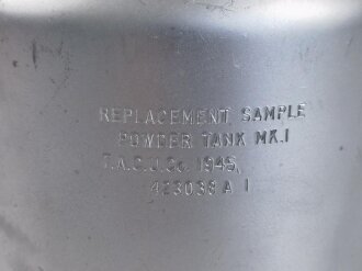 U.S.Navy 1945 dated "Replacement sample Powder Tank...