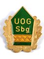 Österreich, Verdienstabzeichen UOG ( Unteroffiziersgesellschaft ) Salzburg in Gold, Maße 36 x 44 mm