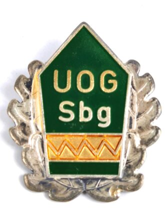 Österreich, Verdienstabzeichen UOG ( Unteroffiziersgesellschaft ) Salzburg in Silber, Maße 36 x 44 mm