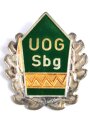 Österreich, Verdienstabzeichen UOG ( Unteroffiziersgesellschaft ) Salzburg in Silber, Maße 36 x 44 mm