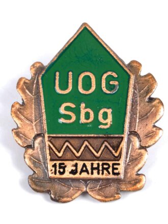 Österreich, Verdienstabzeichen UOG ( Unteroffiziersgesellschaft ) Salzburg in Bronze 15 Jahre, Maße 36 x 44 mm