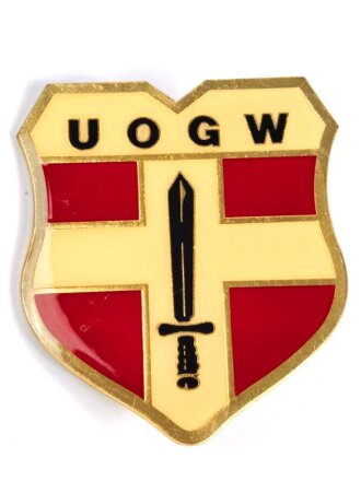 Österreich, Abzeichen Unteroffiziersgesellschaft Wien ( UOGW ), Maße 52 x 61 mm, mit Kleberesten