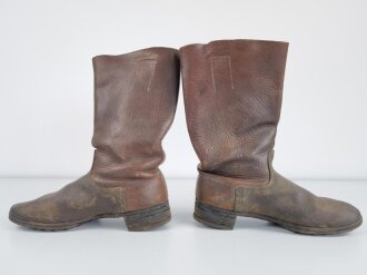 Paar Stiefel für Mannschaften der Wehrmacht. Ungeschwärztes Paar, ungereinigt , Sohlenlänge 31cm