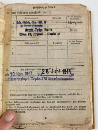 Soldbuch Heer, ausgestellt am 12.Februar 1941 bei 2./ Infanterie Ersatz Btl.256 Neustadt Weinstrasse