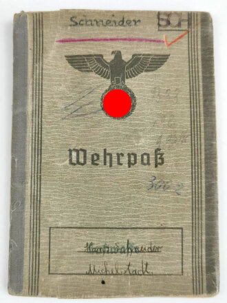 Wehrpaß Heer, ausgestellt 6.10.39 bei Flakregiment 33 Halle / Saale.