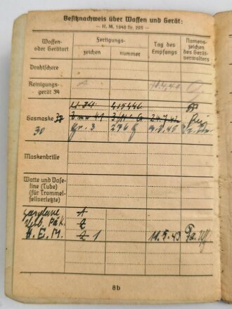 Soldbuch Heer, ausgestellt am 20.10.41 bei 1.s. Artillerie Battr. 231