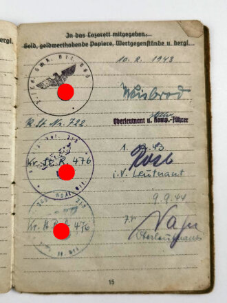 Soldbuch Heer, ausgestellt am 20.10.41 bei 1.s. Artillerie Battr. 231