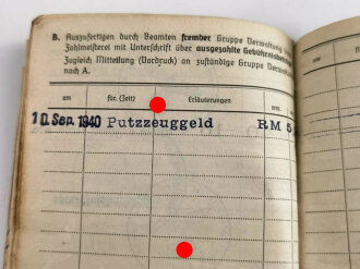 Soldbuch Luftwaffe, ausgestellt am 4.9.1940 bei Fliegerhorstkommandantur Magdeburg Ost