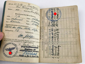 Soldbuch Luftwaffe, ausgestellt am 4.9.1940 bei Fliegerhorstkommandantur Magdeburg Ost