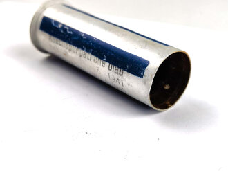 Rauchspurpatrone blau  , Abgeschossene, leere Aluminiumhülse, datiert 1941