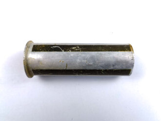 Rauchspurpatrone gelb  , Abgeschossene, leere Aluminiumhülse, datiert 1940