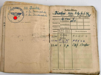 Soldbuch Heer, ausgestellt am 29.8.39 bei Kommando der Grenztruppen Oberrhein