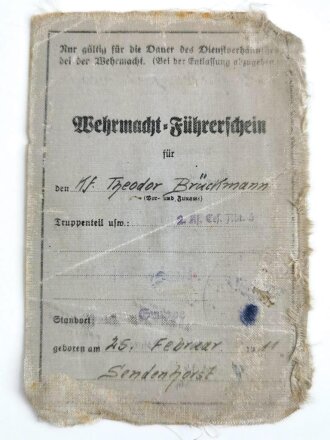 Soldbuch Heer, ausgestellt am 25.4.1940 bei Kraftfahr Ersatz Abteilung 6