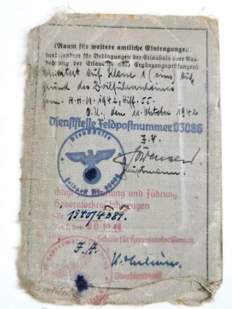 Soldbuch Heer, ausgestellt am 25.4.1940 bei Kraftfahr Ersatz Abteilung 6