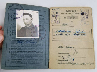 Soldbuch Luftwaffe, ausgestellt am 26.4.1940 bei Luftwaffe Bau Kompanie 1/5/XII.