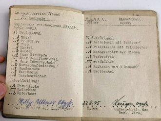 Soldbuch Luftwaffe, ausgestellt am 26.4.1940 bei Luftwaffe Bau Kompanie 1/5/XII.