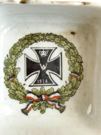 1.Weltkrieg, kleine patriotische Porzellanschale , Breite  75mm