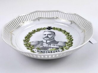 1.Weltkrieg, patriotische Porzellanschale " v. Hindenburg" Durchmesser 25cm