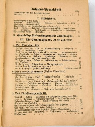 "Waffentechnischer Leitfaden für die Ordnungspolizei", Berlin, 1941, 488 Seiten, Bindung hinten lose, stark gebraucht