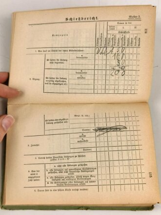 "Schießvorschrift für die Infanterie", 1899, 183 Seiten, Bindung hinten lose, stark gebraucht