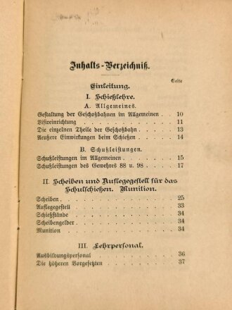 "Schießvorschrift für die Infanterie", 1899, 183 Seiten, Bindung hinten lose, stark gebraucht