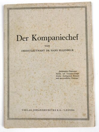 "Der Kompaniechef", datiert 1940, 30 Seiten,...