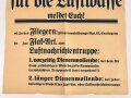 Plakat Luftwaffe "Freiwillige für die Luftwaffe meldet Euch!"  Maße: 60 x 42 cm, gefaltet kleine Einrisse unten