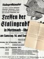 "Treffen der Stalingradkämpfer" Plakat September 1957 Mettmach - Oberösterreich, Maße: 86 x 60,5 cm, gefaltet 