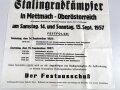 "Treffen der Stalingradkämpfer" Plakat September 1957 Mettmach - Oberösterreich, Maße: 86 x 60,5 cm, gefaltet 