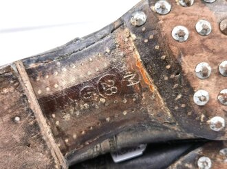 Paar vorschriftsmäßige Halbschuhe für Mannschaften der Wehrmacht.Wohl ungetragenes Paar, Sohlenlänge 29cm