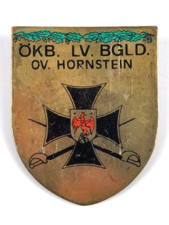 Österreich, Tätigkeitsabzeichen " Landesverband Burgenland Ortsverein Hornstein " Größe 60 mm x 49 mm