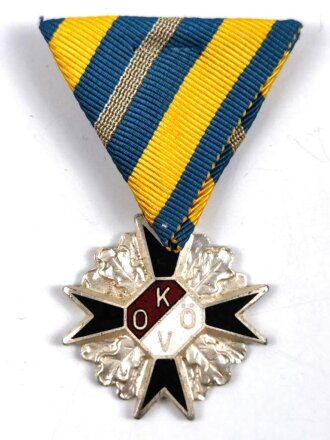 Österreich, Verdienstkreuz " Kriegsopferverband Österreich " an Dreiecksband, Rückseitig mit Kleberesten