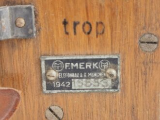 Amtszusatz für den kleinen Klappenschrank datiert 1942, Funktion nicht geprüft