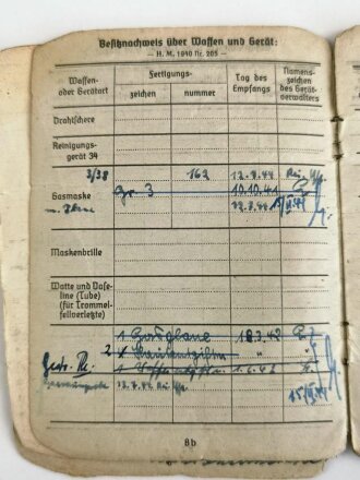 Soldbuch Heer, ausgestellt am 15.Oktober 1941 bei 1.Panzerjäger Ersatz Abteilung 33