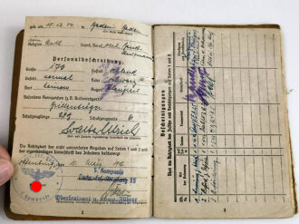 Soldbuch Heer, ausgestellt am 15.März 1941 bei 5.Kompanie Nachrichten Ersatz Abteilung 25.