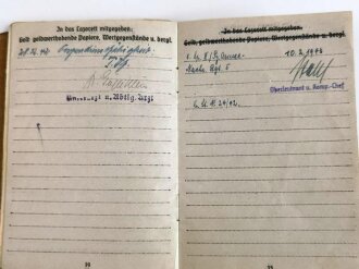 Soldbuch Heer, ausgestellt am 15.März 1941 bei 5.Kompanie Nachrichten Ersatz Abteilung 25.