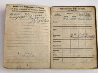 Soldbuch Heer, ausgestellt am 15.6.1943 bei 1.Inf. Pionierkompanie kroatische Ausbildungsbrigade