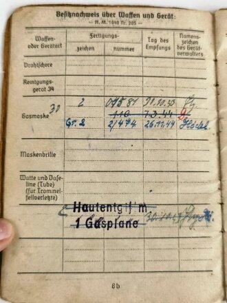 Soldbuch Heer, ausgestellt am 15.6.1943 bei 1.Inf. Pionierkompanie kroatische Ausbildungsbrigade