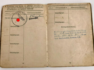 Soldbuch Heer, ausgestellt am 15.6.1943 bei 1.Inf. Pionierkompanie kroatische Ausbildungsbrigade