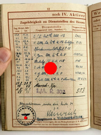 Wehrpaß Heer, ausgestellt am 1.5.1941 bei 2./ leichte Artillerie Ersatz Abteilung 17 Erlangen