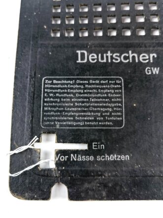 Rückwand für einen "Deutscher Kleinempfänger DKE"