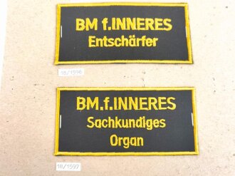 Österreich, Sammlung Effekten zum Thema Bundesministerium für Inneres. Auf Karton aufgetackert